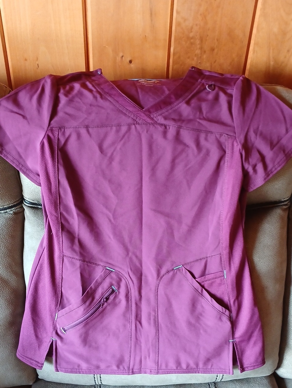 Scrubstar Women's V-Neck Scrub Top in Berry Plum